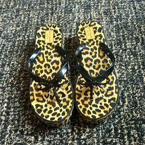 Cheetah Print Kate Spade Wedge Flip flops Size 9